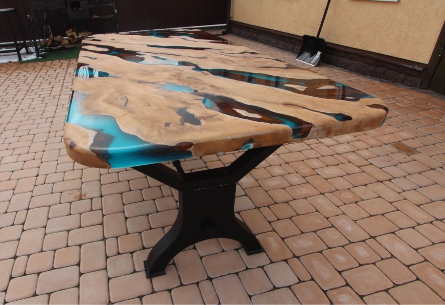 Стол из слэба граба