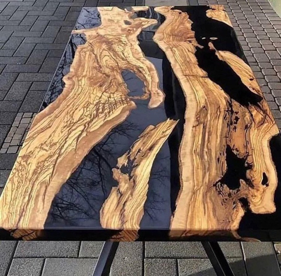 Стол из слэба темный