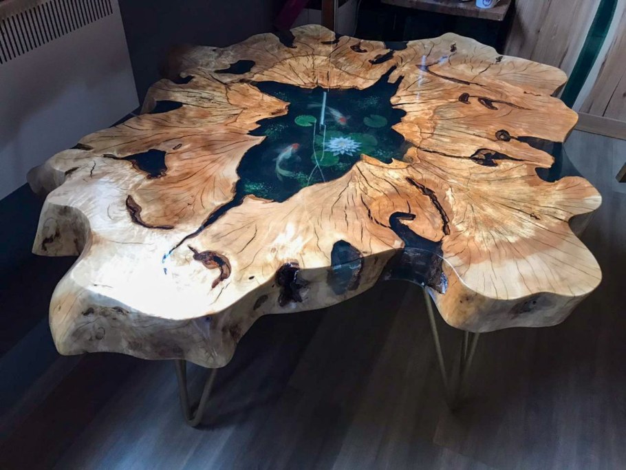 Стол из спила граба