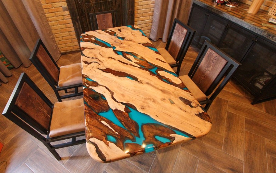Стол из слэба граба