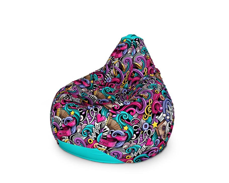 Кресло-мешок "груша" 4 клинажделтый чсерный