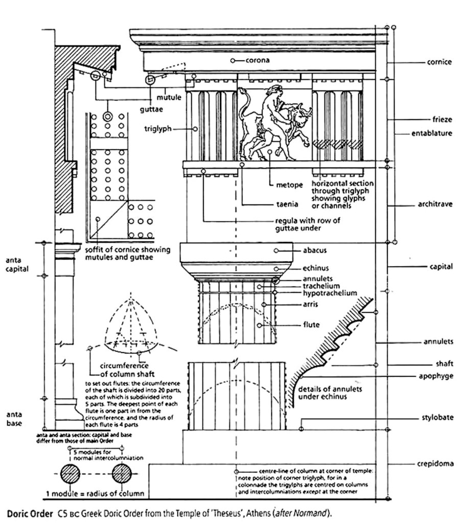 Римско дорический ордер чертеж