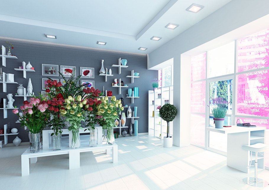 Цветочный магазин изнутри