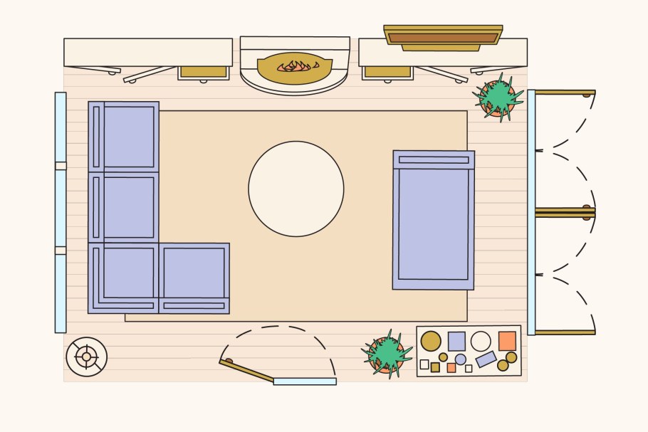 План гостиной