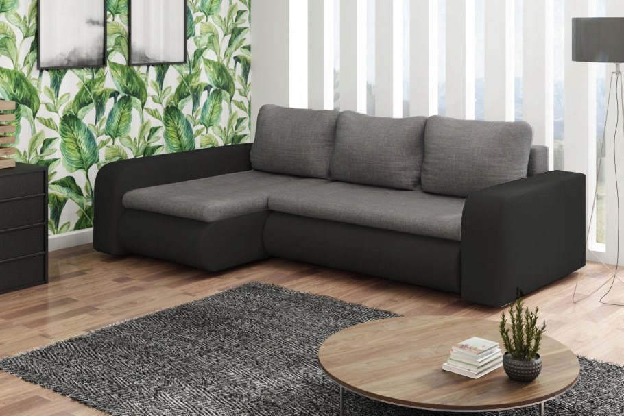 Угловой диван-кровать pushe «Бруклин» бежевый, велюр 2970х2050х104 мм