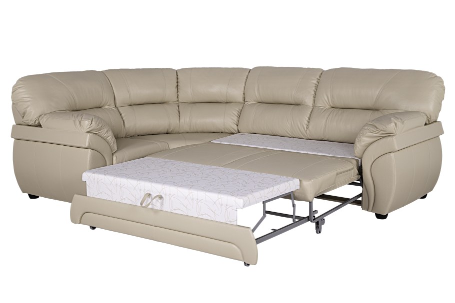 Кожаный диван Бруклин Бристоль, бежевый {154842}