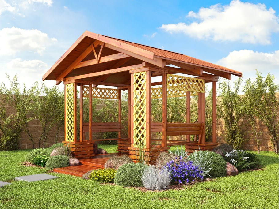 Оригинальные беседки для дачи