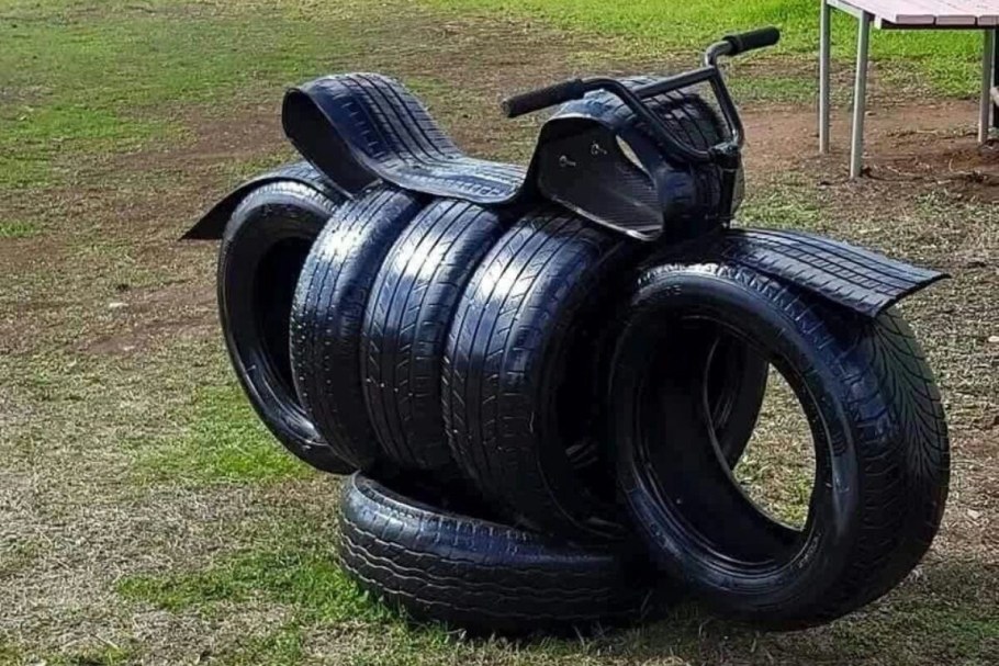 Изделия из шин для сада