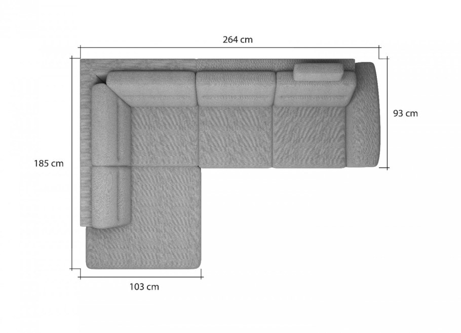 Угловой диван вид сверху