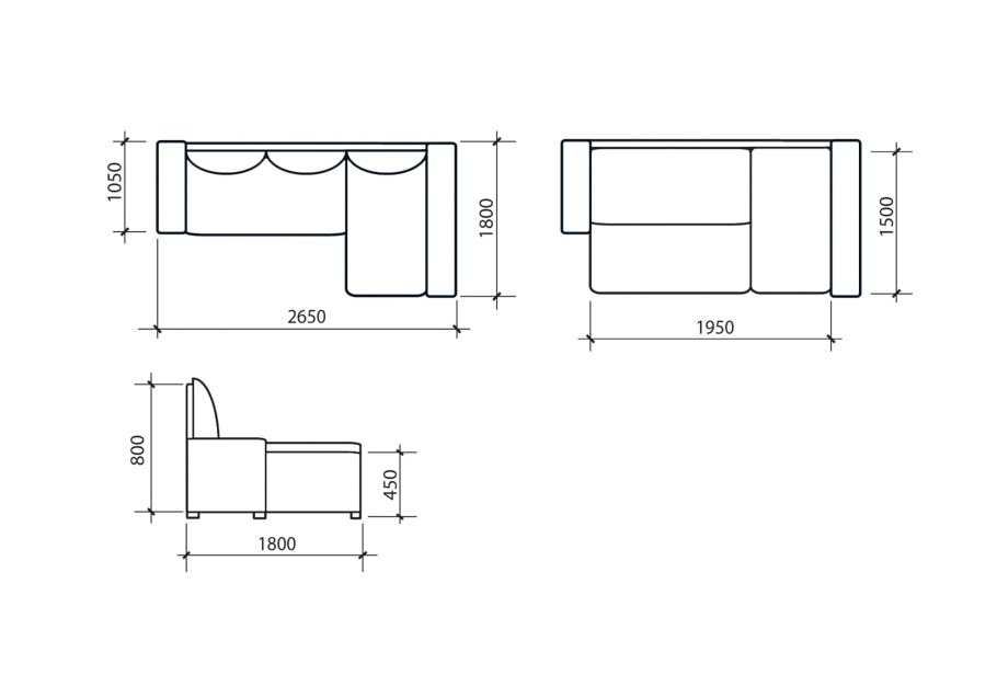 Угловой диван вид сверху