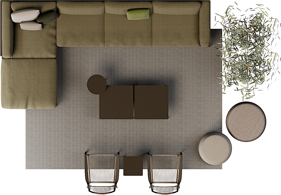 Террасная мебель вид сверху