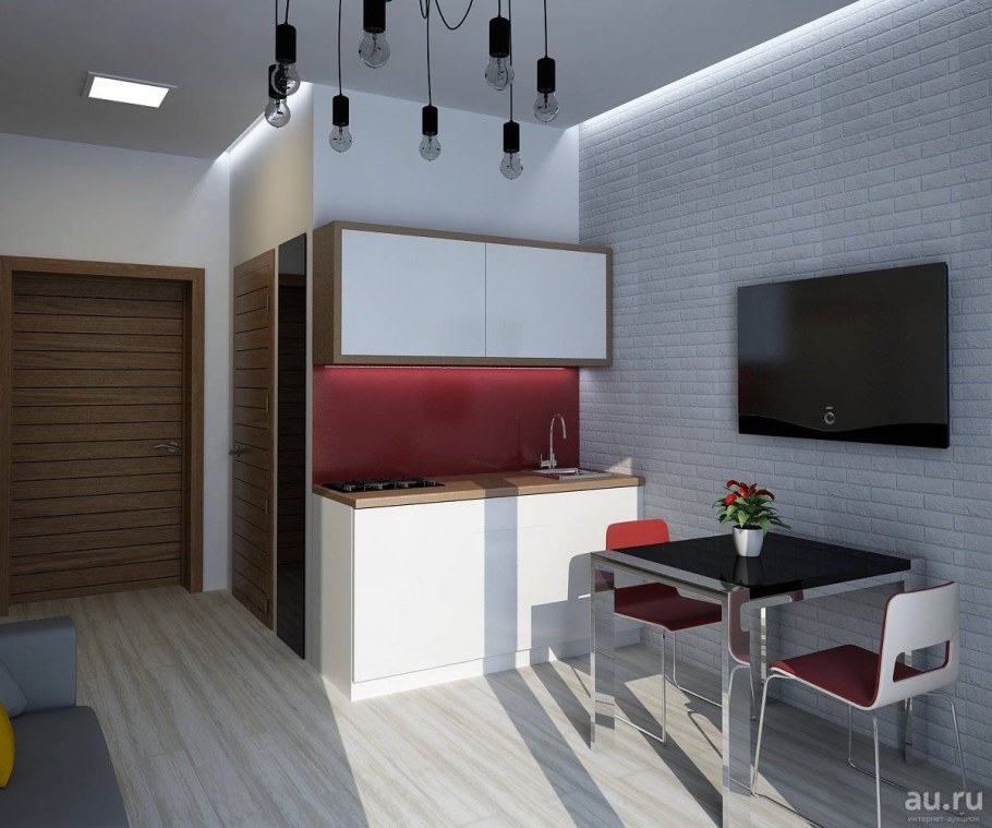 Кухня студия 25кв.м. вертикальная