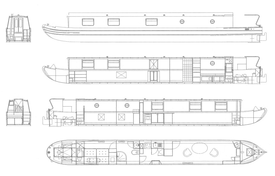 Чертеж самоходного понтона