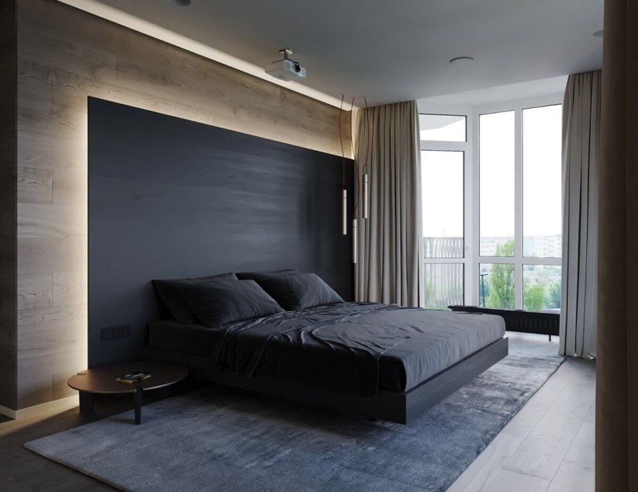 Спальня в коричневых тонах