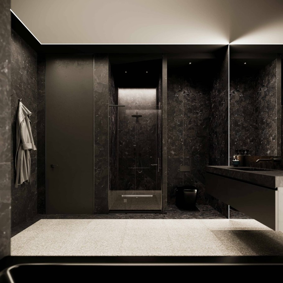 Тотал Блэк спальня Минимализм