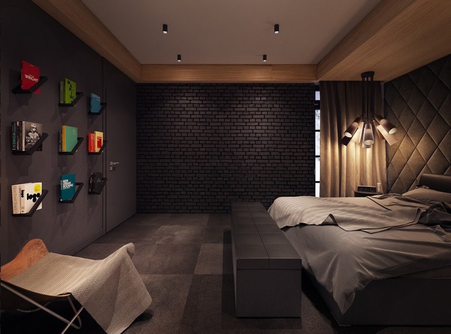Комната в темных тонах для подростка