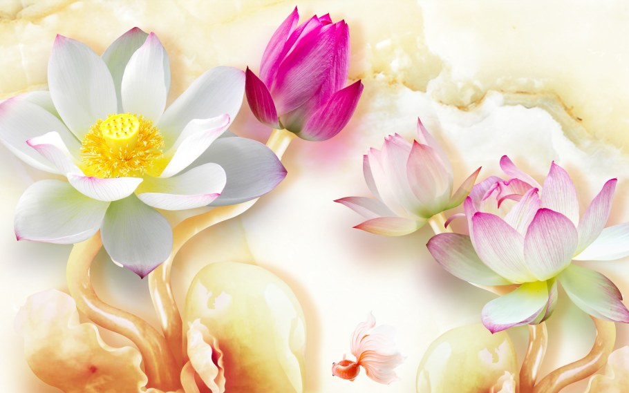 Фотообои цветы сверху