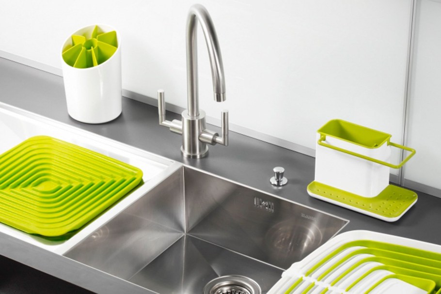 Мойка 8383 врезная угловая 830*830, нержавейка, 2 чаши, сушка