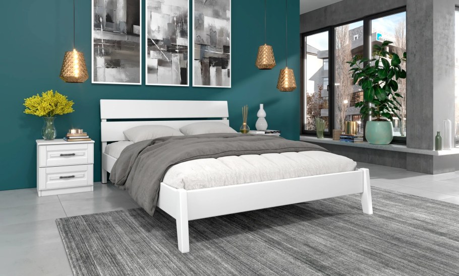 Кровать дана Браво белый античный