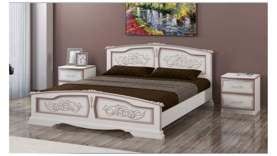 Кровать Елена дуб молочный Браво мебель