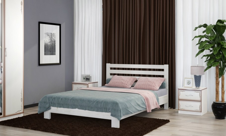 Кровать Карина 6 белый жемчуг Браво