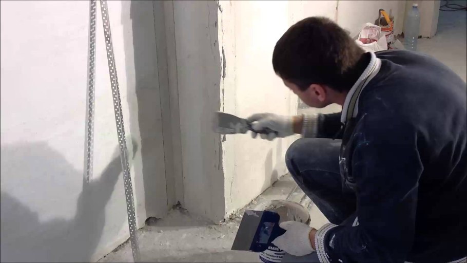 Шпаклевка угла из гипсокартона