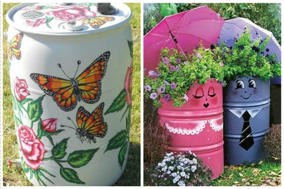 Бочки Раскрашенные для дачи