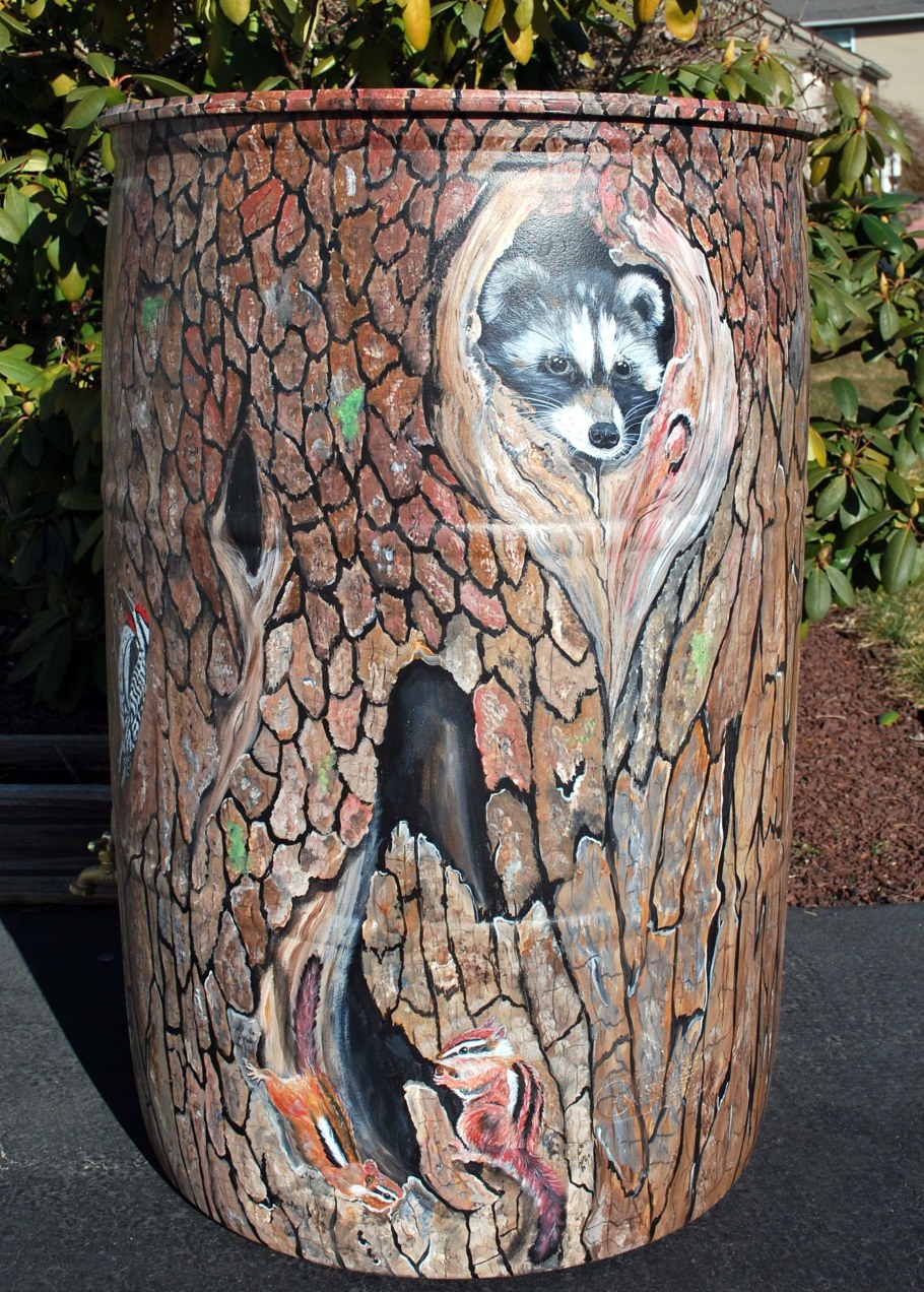 Декорируем бочки на даче