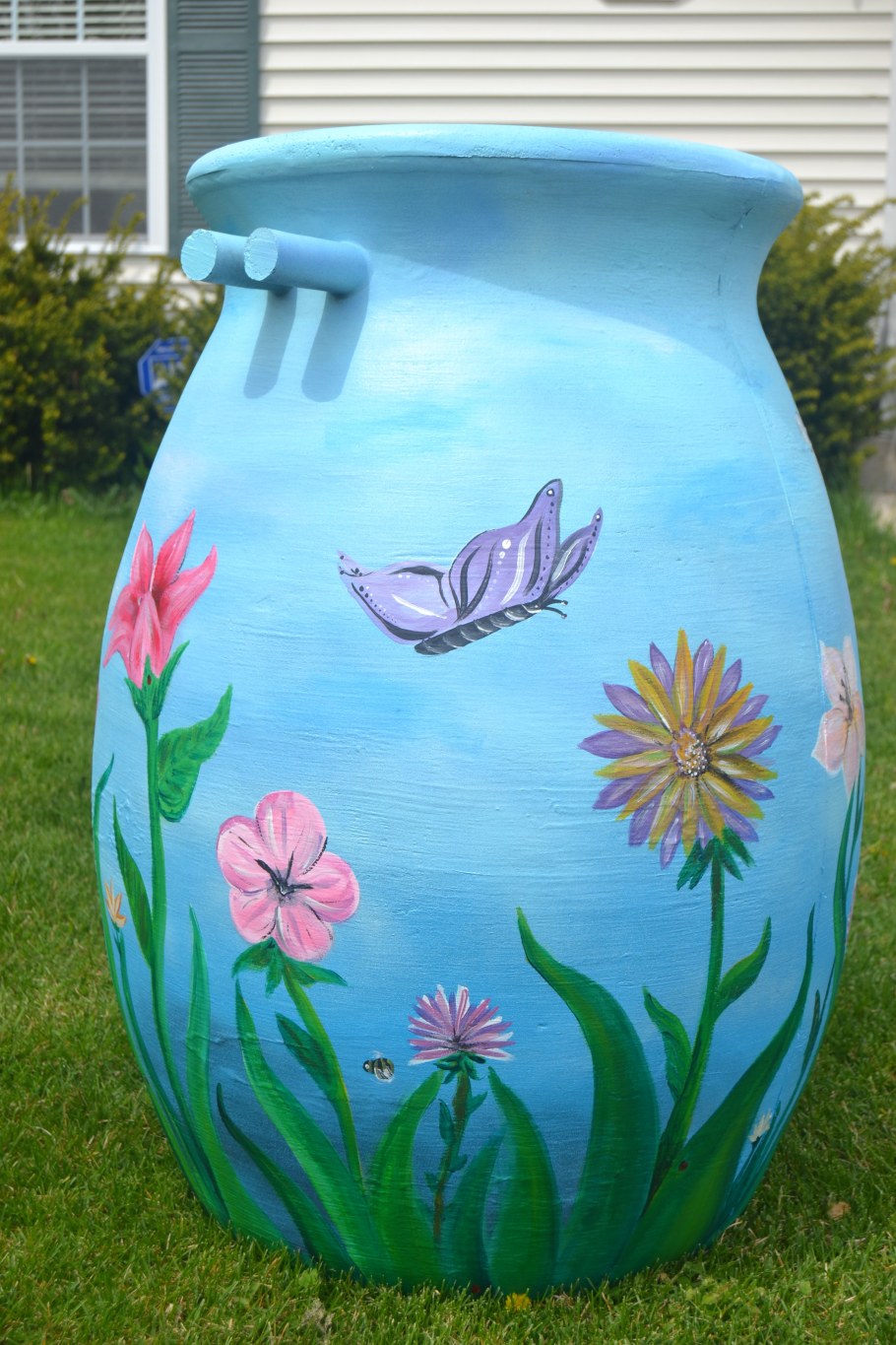 Бочки для сада расписные