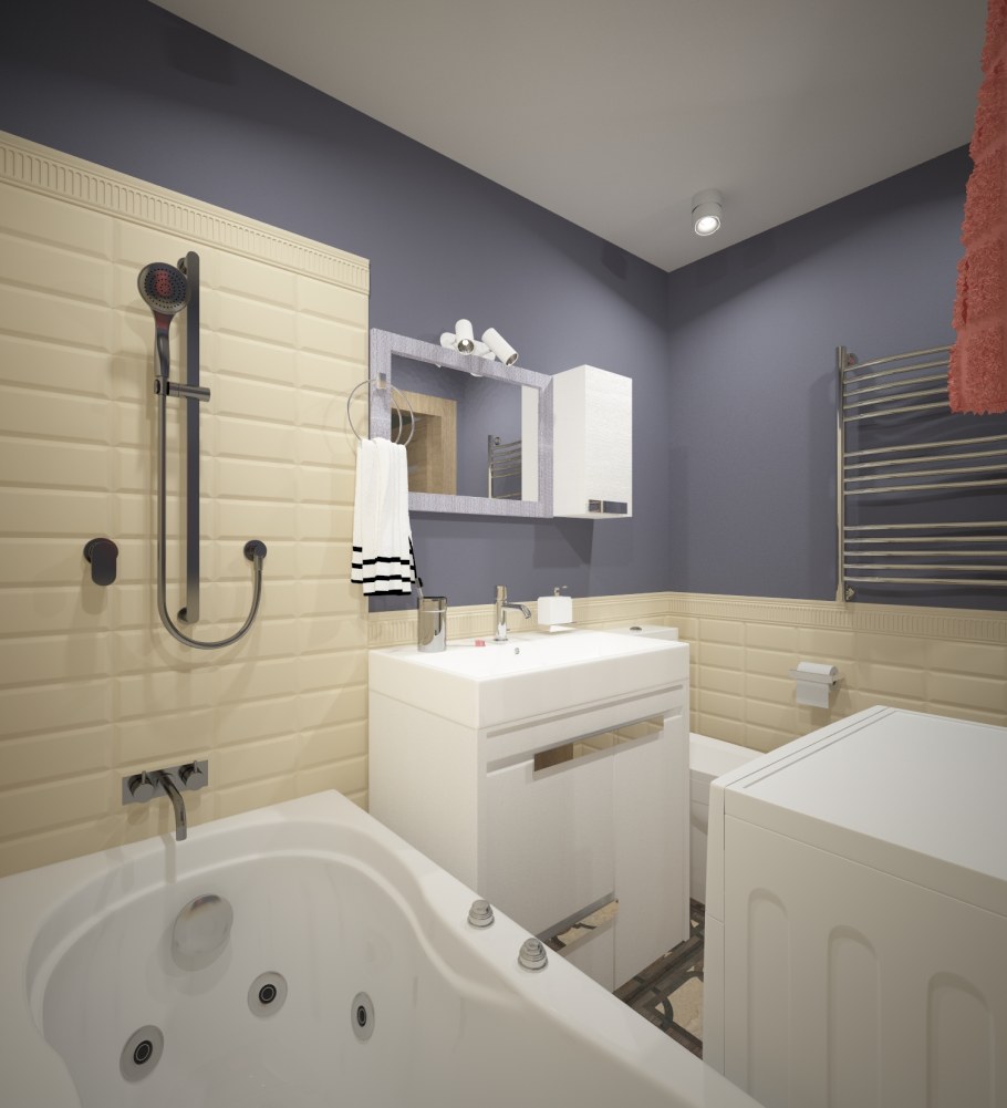 Маленькая ванная комната с ванной и туалетом