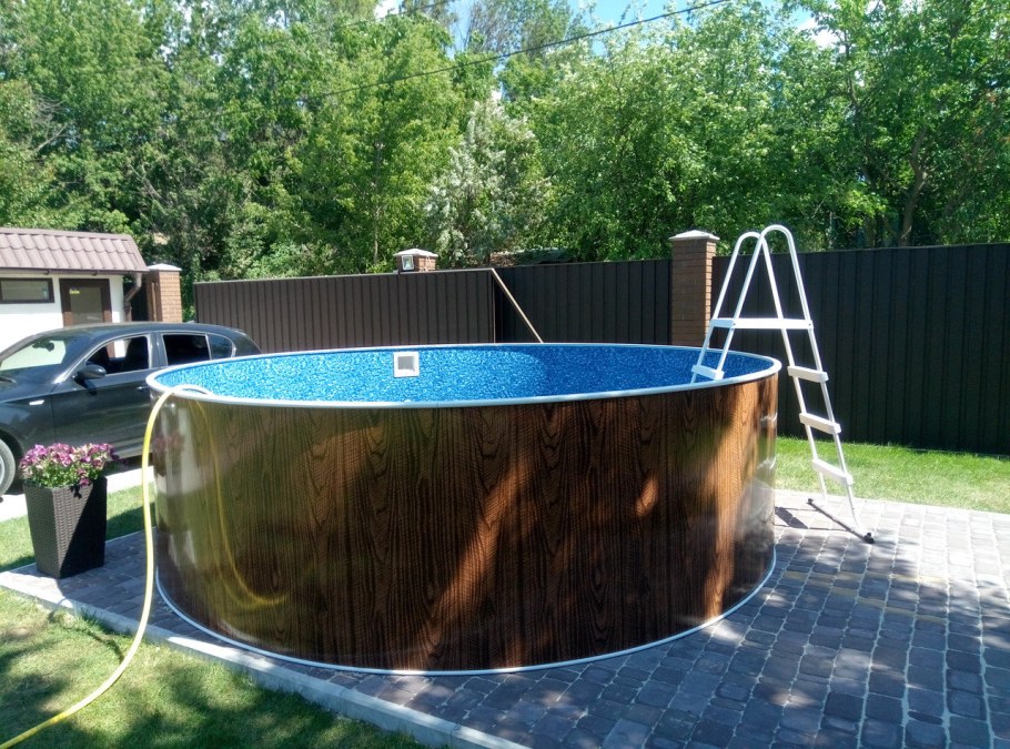 Каркасный бассейн с патио