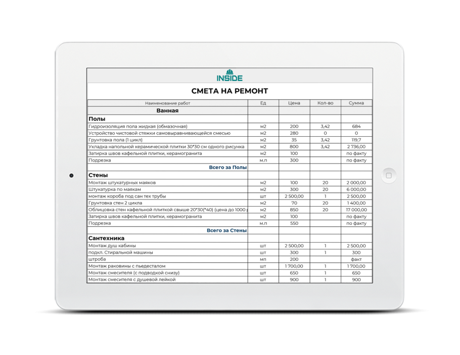 График ремонта квартиры в новостройке