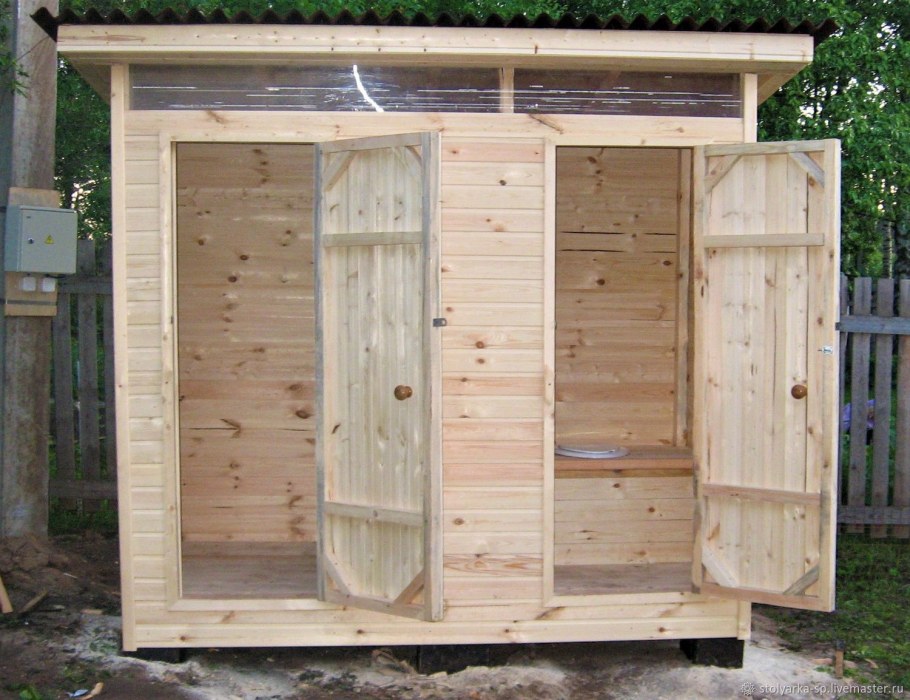 Летний душ деревянный