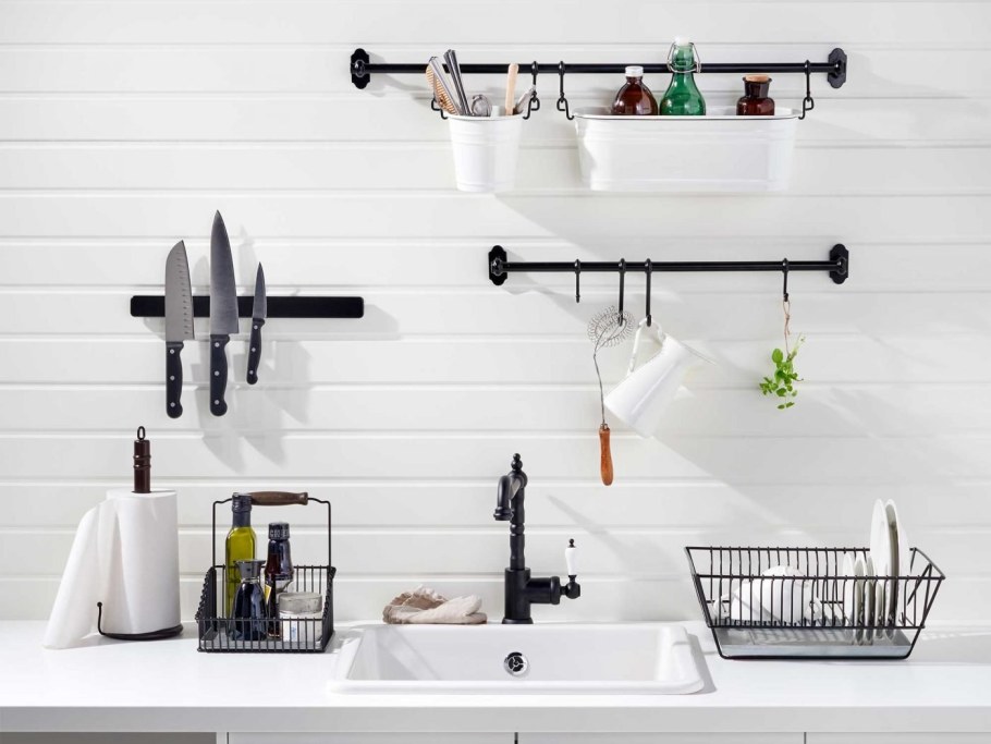 Черный рейлинг ФИНТОРП икеа