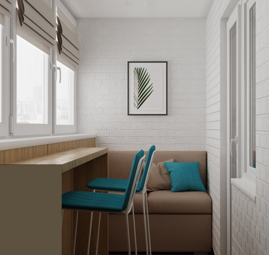 Шкаф на балкон с диванчиком