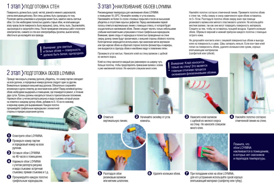 Поклейка обоев на стену