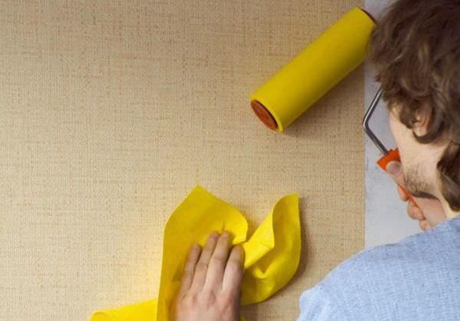 Поклейка стеклохолста