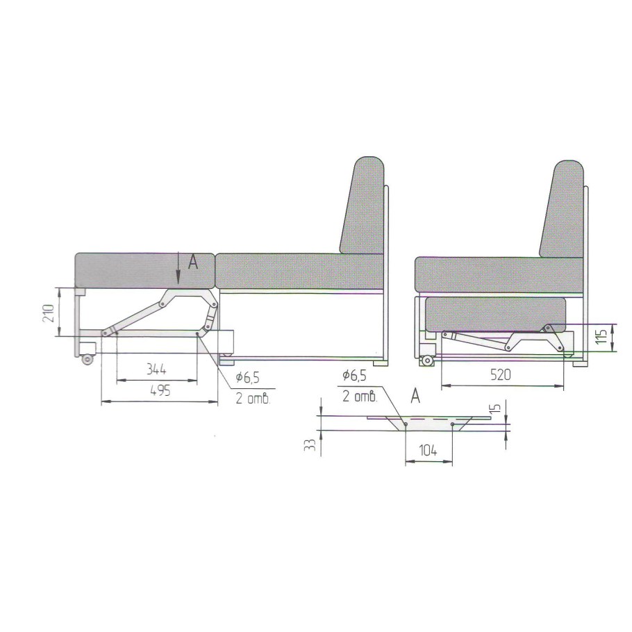 Диван Бостон прямой с механизмом Дельфин