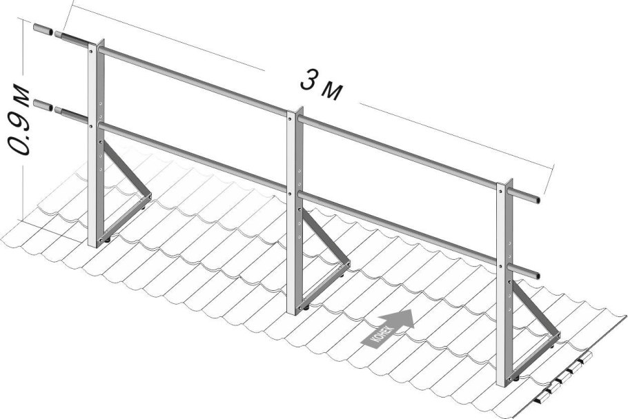 Ограждение кровли 600 мм чертеж