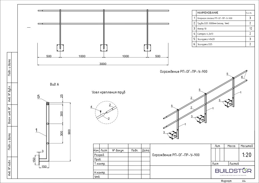Кровельное ограждение Престиж