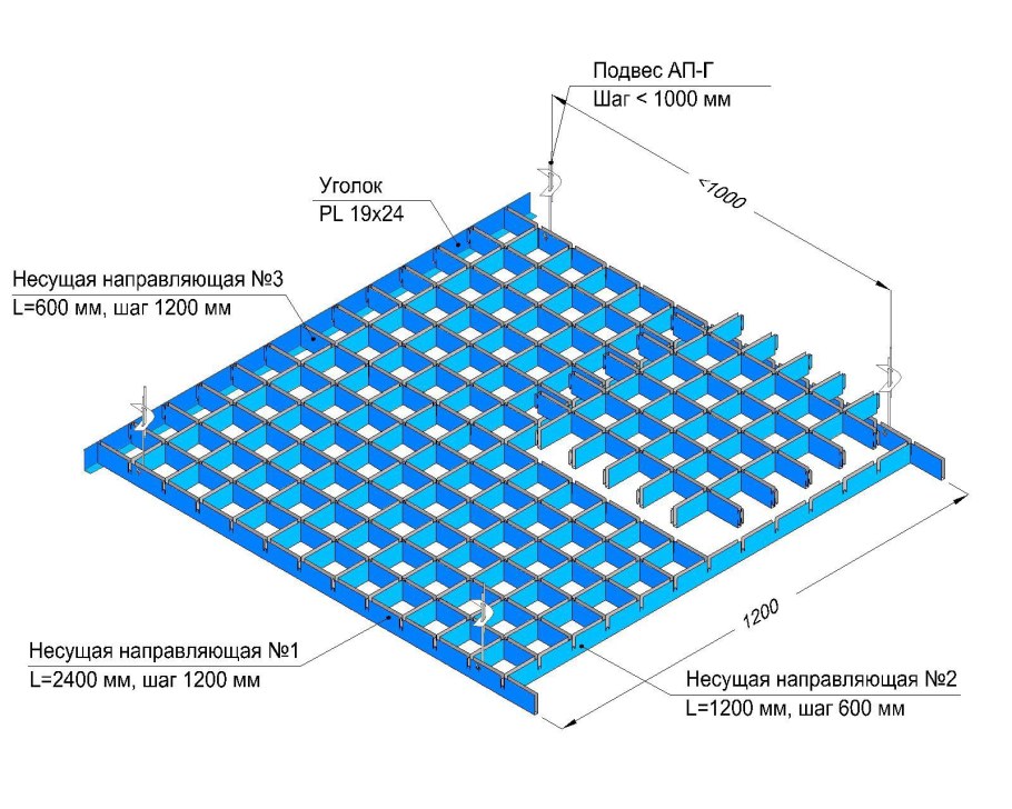 Потолок Кнауф п113 технология