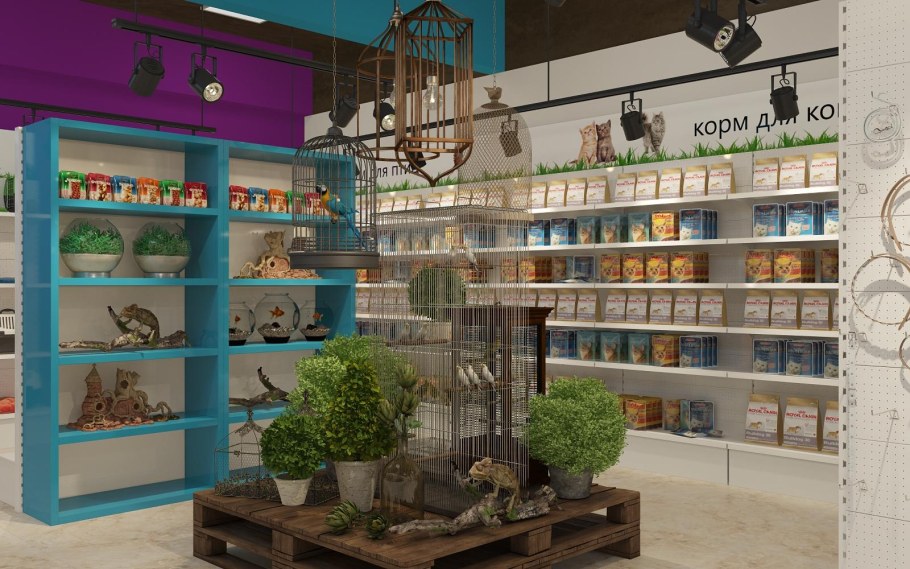 Интерьер магазина для животных