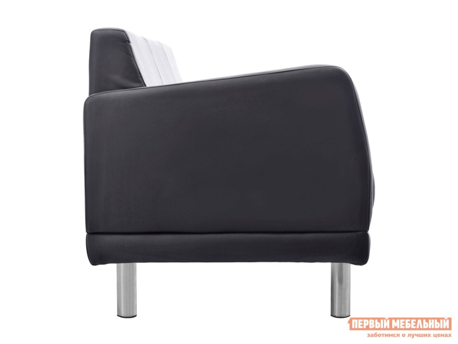 Диван 3-х местный Милан PV-1, кожзам черный, 1900*730*750 мм