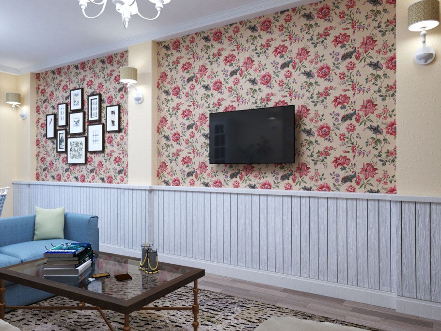 Варианты поклейки обоев двух видов