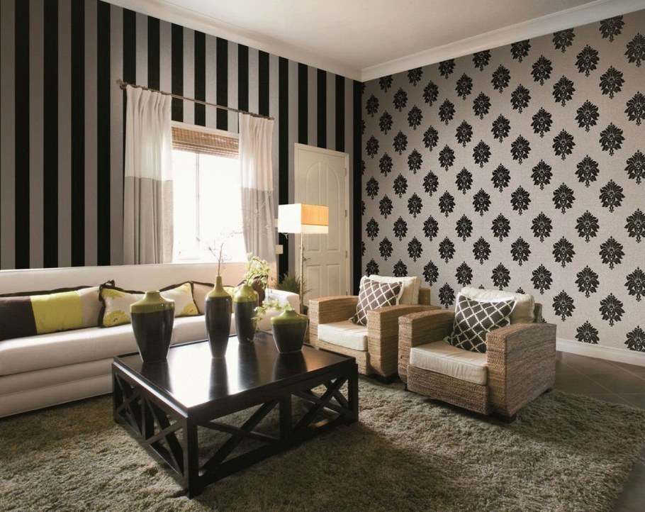 Сочетание обоев в интерьере