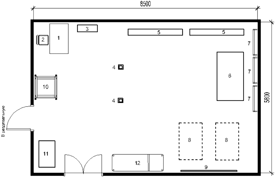 Схема терапевтического кабинета