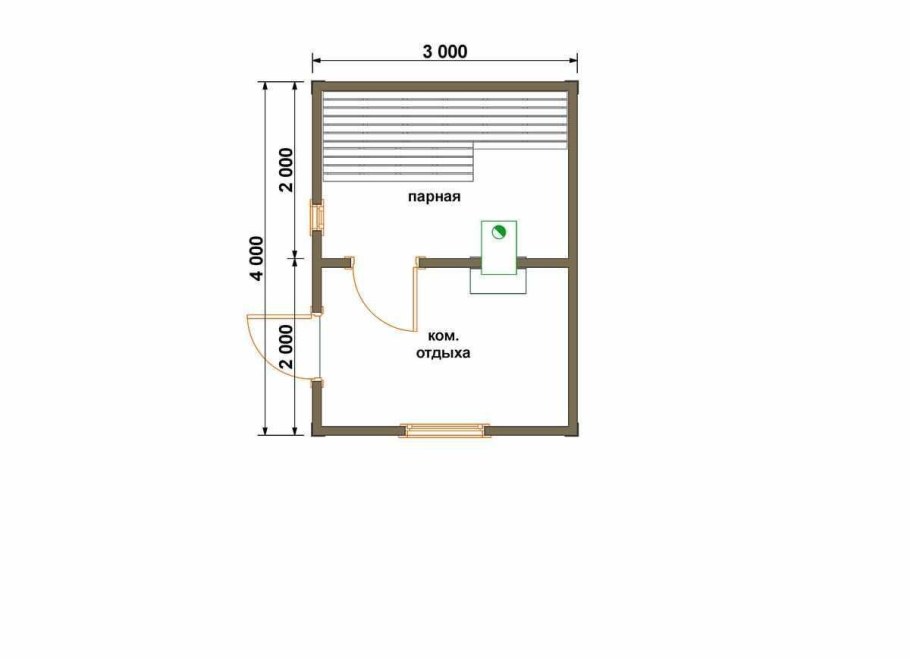 Баня 3 на 6 планировка