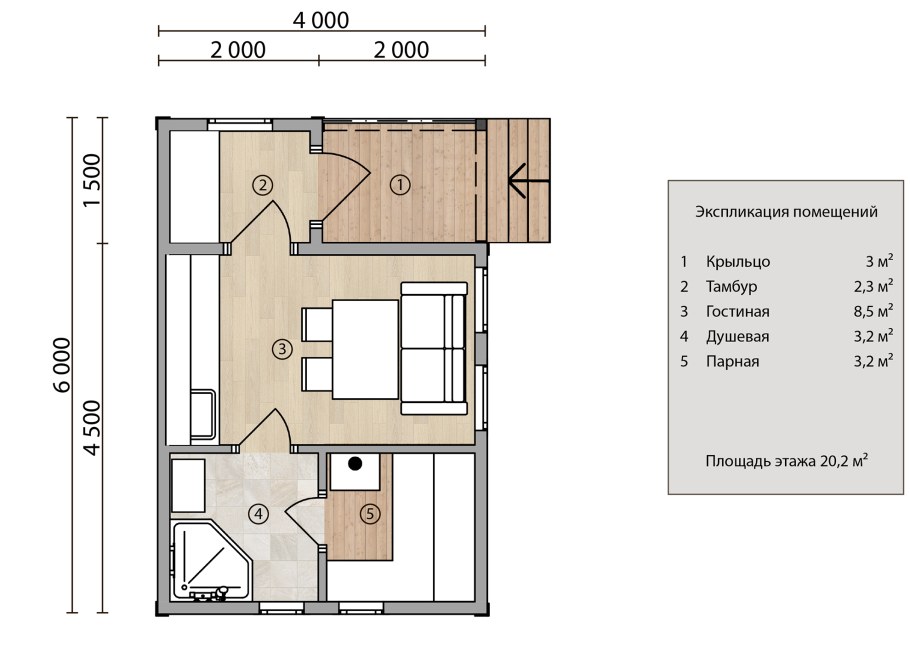 Планировка мини бань