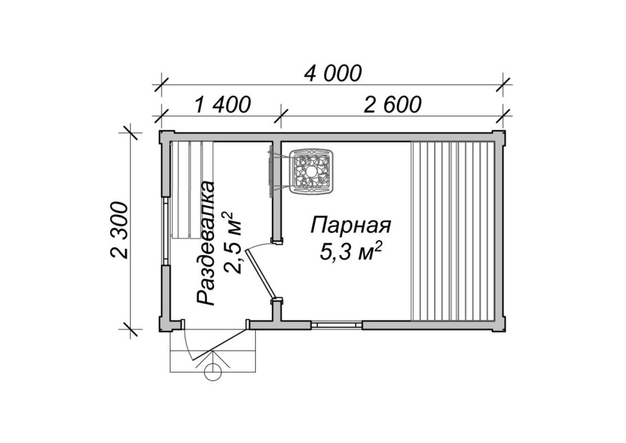 Небольшая баня для дачи