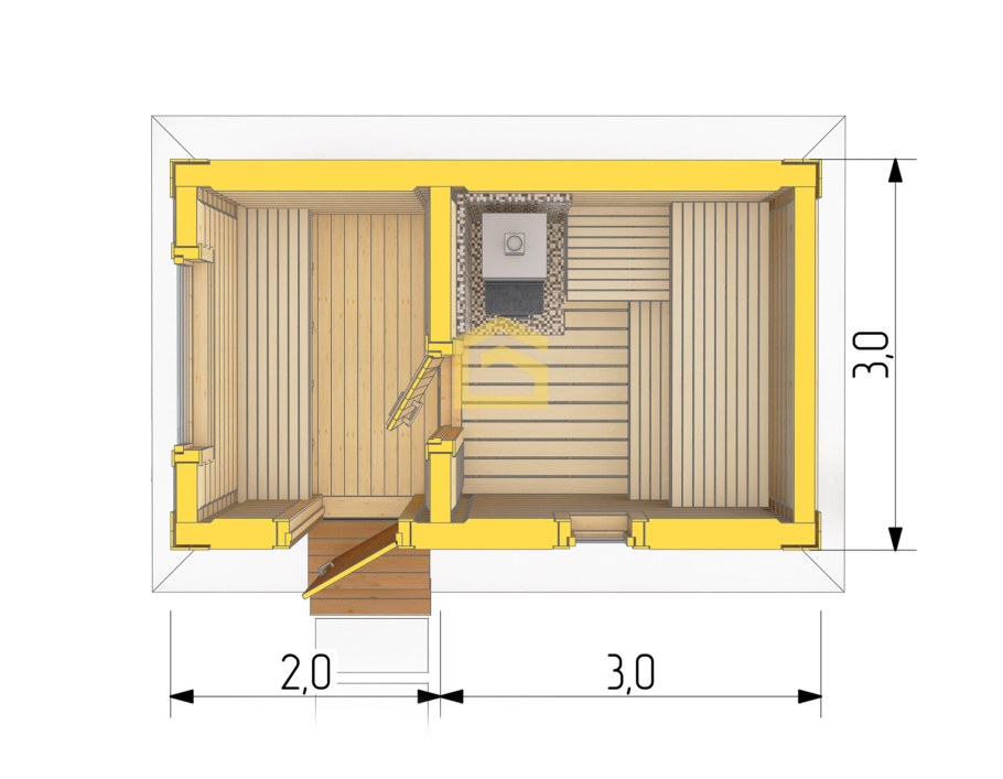 Проект бани 3х5 из бруса
